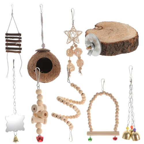 TOYANDONA 9 Stück Holzseil Vogelspielzeug Papageienspielzeug Kauspielzeug für Vögel Natürlich klein für Vögel für Wellensittiche auf Nahrungssuche für Sittiche hölzern TOYANDONA 9 Stück Holzseil Vogelspielzeug Papageienspielzeug Kauspielzeug für Vögel Natürlich klein für Vögel für Wellensittiche auf Nahrungssuche für Sittiche hölzern von TOYANDONA