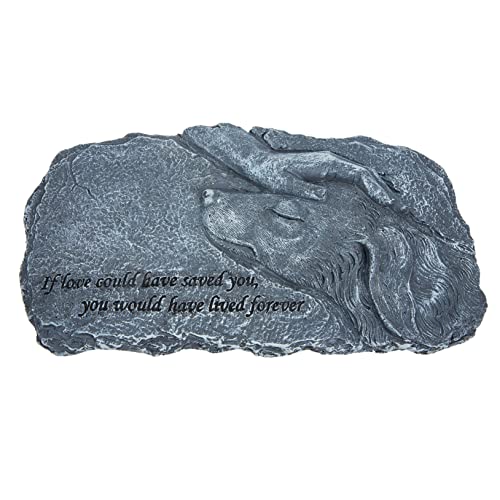 TOYANDONA Angel Dog Gedenkstatue aus Harz Tiergrabstein für Garten Liebevolles an Haustiere Wetterfestes Gartenornament für Trauergeschenke von TOYANDONA