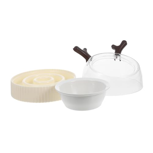 TOYANDONA Anti-Kipp-haustiernapf Langsam Fressender Katzennapf Slow Feeder Katzennapf Hundefutter-Puzzle-Feeder Welpen-Puzzle-Feeder Hunde -Lick -Teller Slow Feeder-welpe Light Brown Keramik von TOYANDONA