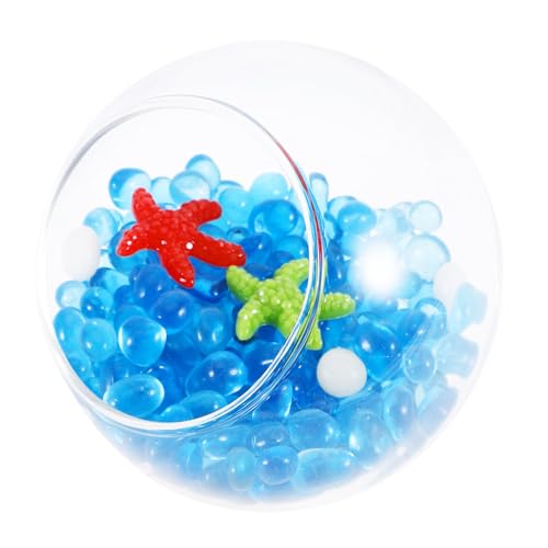 TOYANDONA Aquarium Bowl Transparent Shrimp Hideout Globe mit Glasgraveln Kompatibel für Süß Meerwasser Pflegeleichtes Fischversteck für Betta Garnelen und Krabben von TOYANDONA