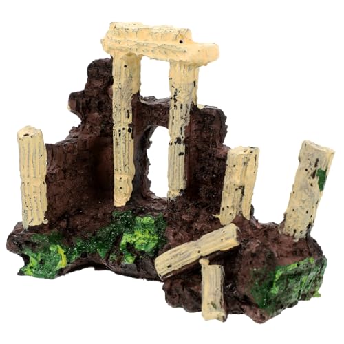 TOYANDONA Aquarium Deko Antike Römische Säule Versteck Höhle Resin Ornament für Fischbecken Realistische Wasserlandschaft Sicheres Versteck für Fische Dekoratives Aquarien Zubehör von TOYANDONA