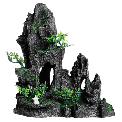 TOYANDONA Aquarium Dekoration Berglandschaft aus Resin Fische Versteck Höhle Abnutzungsresistent Leicht zu Reinigen Natürliche Optik für Betta Fisch und Schildkröten Tanks TOYANDONA Aquarium Dekoration Berglandschaft aus Resin Fische Versteck Höhle Abnutzungsresistent Leicht zu Reinigen Natürliche Optik für Betta Fisch und Schildkröten Tanks von TOYANDONA