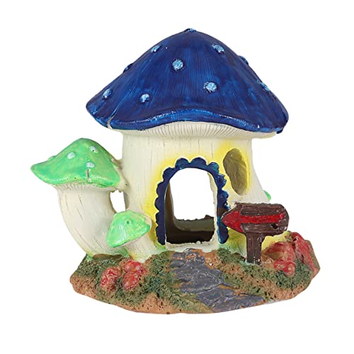 TOYANDONA Aquarium Dekoration Pilzhaus aus Harz Langlebiges Fischaquarium Versteck für Garnelen und Fische Kreatives Fischtank Ornament für Süß und Einfach zu Reinigen Dekoratives von TOYANDONA