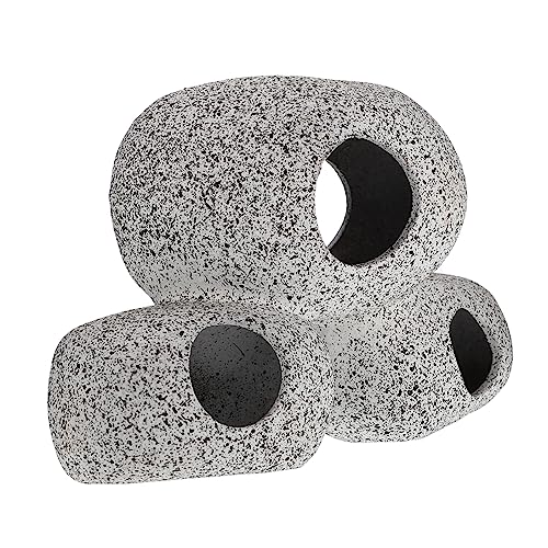 TOYANDONA Aquarium Tontopf Versteck Garnele Aquarienhöhlendekorationen Aquarium Felsenhöhle Zucht Aquarium Dekoration aquariumdeko Dekorationen für Aquarien Aquariumhöhle Ton Light Grey von TOYANDONA