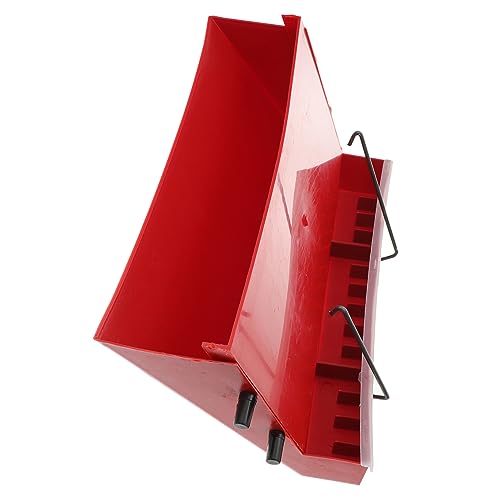TOYANDONA Automatischer Futterspender für Wachteln Roter Kunststoff Futtertrog mit Treppen Design Einfache Befüllung und Hohe Kapazität für Geflügel und Papageien Geeignet Zufällige Farbe von TOYANDONA
