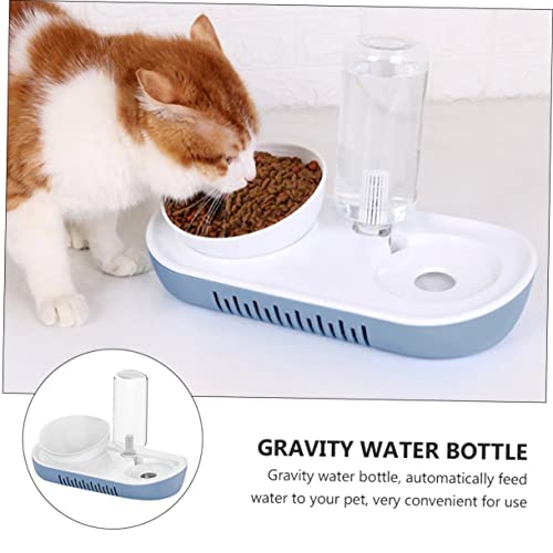 TOYANDONA Automatischer Katzen und Hundebrunnen mit Großem Wasserspender Erhöhter Futternapf aus Strapazierfähigem Auslaufsicherer Trinkflasche Ergonomisches Design für Kleine und von TOYANDONA