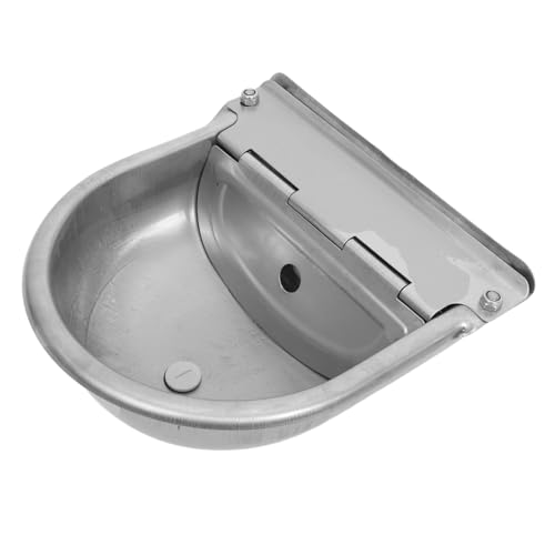 TOYANDONA Automatischer Trinkbrunnen Wassertrog Für Schafe Schwimmerventil des Vorratstanks Tierische Wasserschüssel Großer Wasserspender Für Hunde Wasserpfeifenköpfe Rostfreier Stahl Silver von TOYANDONA