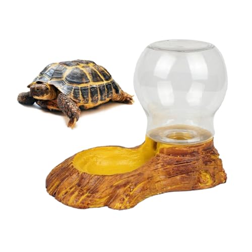 TOYANDONA Automatischer Wasserspender Für Reptilien Schildkrötenbecken Mit Harzhandwerk Geschmacksneutraler Oberfläche Widerstandsfähiger Beschichtung Einfacher Reinigung Holzform Schüssel von TOYANDONA