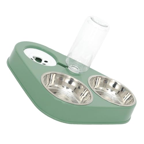 TOYANDONA Automatisches Trinkwasser und Lebensmittelschale Fressnäpfe Katze Kleiner Wasserspender für Katzen Schüssel drinnen wasserspender für Hunde Rostfreier Stahl Green von TOYANDONA