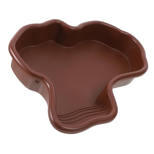TOYANDONA Badewanne Reptilien wasserschale Schildkrötenbad Wassernapf für Reptilien Schildkrötenlebensraum groß Reptilienteich Turtle Panzerzubehör großes Reptilienbecken Abs Coffee von TOYANDONA