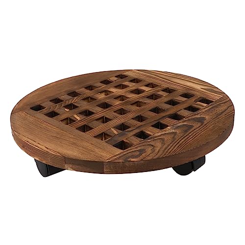 TOYANDONA Basis Für Blumentöpfe Drinnen Pflanzenständer Für Tisch Blumentopf Steht Im Freien Runden Einzelpflanzenständer Indoor Tablett Mehrere Anlage Groß Kindergarten Brown Hölzern von TOYANDONA