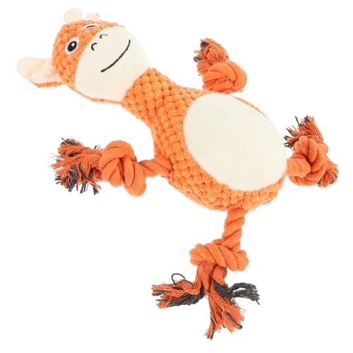 TOYANDONA Beißspielzeug für Hunde Lustige Plüsch-Hundespielzeuge Giraffen-Kauspielzeug für Hunde Kauen Welpenzahnen groß Kauspielzeug aus Baumwolle Cartoon quietschendes Hundespielzeug Stoff von TOYANDONA