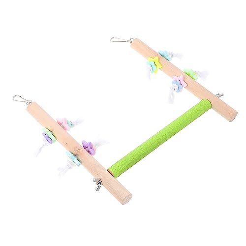 TOYANDONA Bissfestes Papageienspielzeug Sitzstange aus Robustem Material mit Buntem Kletterstab Kratzfeste Vogel Kauspielzeug Schaukel für Käfige Geeignet für Papageien und Sittiche von TOYANDONA