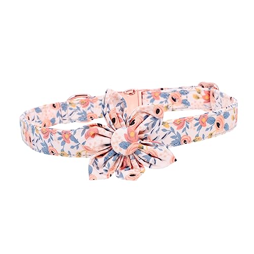 TOYANDONA Blumenmuster Hundehalsband für Kleine bis Große Verstellbar Sicher und Bequem für Festliche Anlässe und Partys mit Stabiler Sicherheits Schnalle und Dekorativem Design für Welpen von TOYANDONA