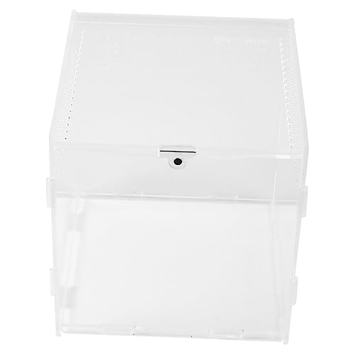 TOYANDONA Reptilienzuchtbox Aus Kunststoff Durchsichtig Reptilienfütterungsbox Mit Belüftungslöchern Brutbox Für Reptilien Futterbox Für Kleine Haustiere Wie Spinnen Geckos Schlangen von TOYANDONA