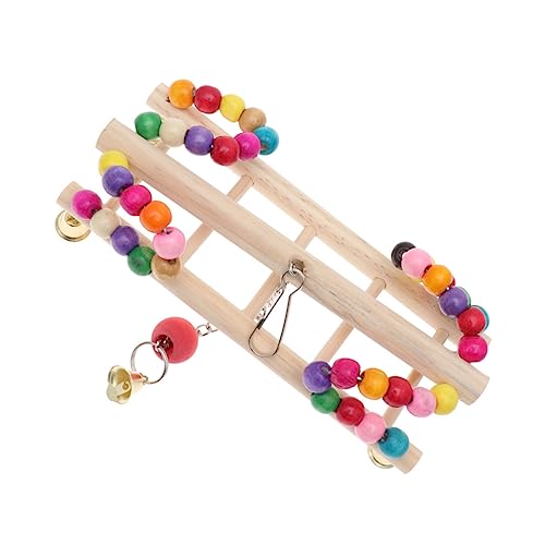 TOYANDONA Bunte Papagei Schaukel mit Holzperlen Interaktives für Sittiche Wellensittiche und Kleine Vögel Fördert Balance Spaß und Bewegung Sicher und Langlebig für Stundenlangen Spielspaß von TOYANDONA
