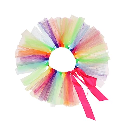 TOYANDONA Buntes Haustier Regenbogen Party Tutu Rock Atmungsaktiv Leicht Für Kleine Hunde Festliche Hundekleidung Geburtstag Kostüm von TOYANDONA