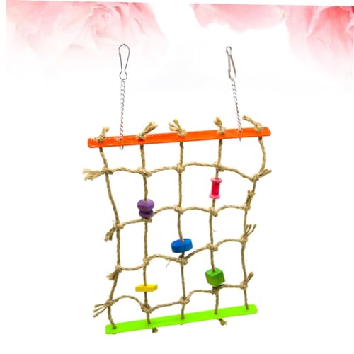 TOYANDONA Buntes Vogel Kletternetz aus Holz und Leinenseil Robustes Papagei für Balance Krallenpflege und Beschäftigung Geeignet für Wellensittiche Nymphensittiche und Kleine Papageien TOYANDONA Buntes Vogel Kletternetz aus Holz und Leinenseil Robustes Papagei für Balance Krallenpflege und Beschäftigung Geeignet für Wellensittiche Nymphensittiche und Kleine Papageien von TOYANDONA
