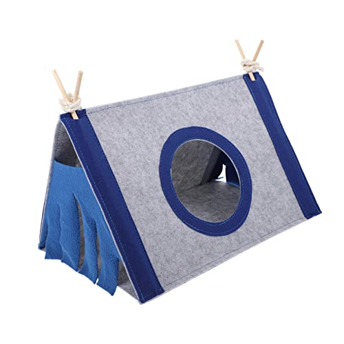 TOYANDONA Chinchilla -Bett Hamster -Versteck Vlies Kleiner Tierkäfig Chinchilla -Versteck kanninchenhäuser kaninchenhäuser kuschelhöhle Hamsterzelt Meerschweinchen-Nest Filzstoff Blue von TOYANDONA
