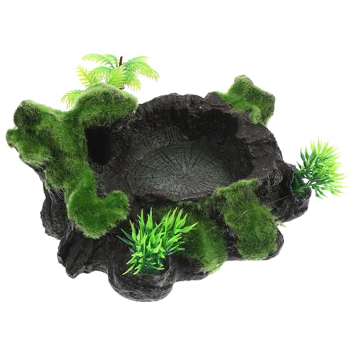 TOYANDONA Dekorative Reptilienschale aus Harz Wasserschale für Terrarien Futter und Snackschale für Schildkröten Eidechsen und Andere Reptilien Einfach zu Reinigen rutschfest von TOYANDONA
