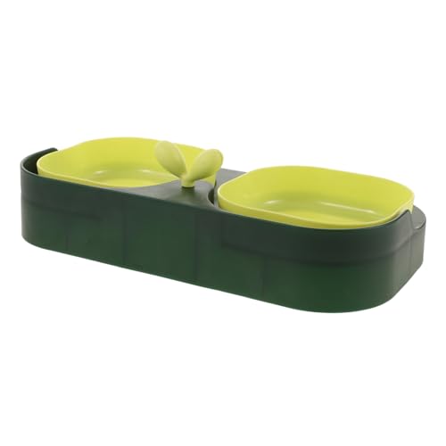TOYANDONA Doppelnapf für Katzen Lebensmittelbehälter Kleine Haustiernahrungsschale Hundespielzeug katzenfutterstation Katzenfutterschüssel Hundefutterhalter Futterhalter für Katzen Green TOYANDONA Doppelnapf für Katzen Lebensmittelbehälter Kleine Haustiernahrungsschale Hundespielzeug katzenfutterstation Katzenfutterschüssel Hundefutterhalter Futterhalter für Katzen Green von TOYANDONA