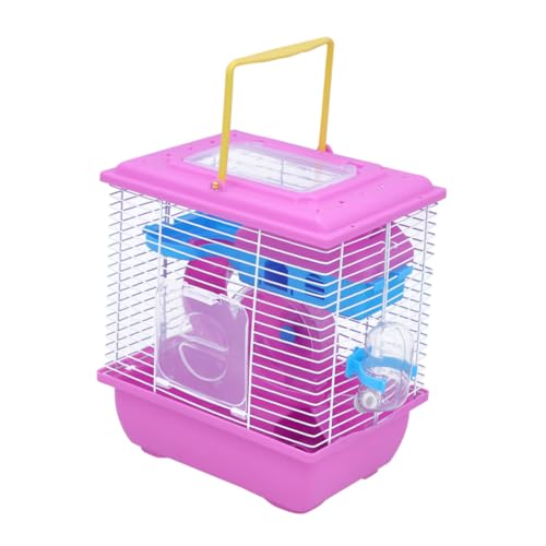 TOYANDONA Doppelstöckiger Hamsterkäfig aus Umweltfreundlichem Kunststoff mit Sichtfenster Multifunktional für Schlaf Spiel und Futter Tragbares Kleines Haustierhaus in Rosa für Hamster und TOYANDONA Doppelstöckiger Hamsterkäfig aus Umweltfreundlichem Kunststoff mit Sichtfenster Multifunktional für Schlaf Spiel und Futter Tragbares Kleines Haustierhaus in Rosa für Hamster und von TOYANDONA