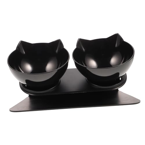 TOYANDONA Doppelter Haustiernäpfe mit Ergonomischer Futter und Wassernapf für Katzen und Hunde rutschfest und um Wirbelsäule zu Schützen von TOYANDONA