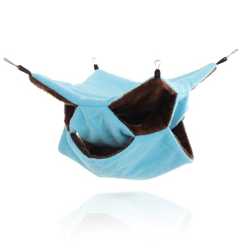 TOYANDONA Dreischichtige Hängematte für Kleintiere Fleece Kuschelbett Waschbar Komfortables Schlafnest für Hamster Meerschweinchen Chinchilla Nagetier Haustierbett Winter Geeignet von TOYANDONA