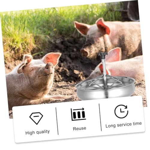 TOYANDONA Edelstahl Futtertrog Ferkel Futterstation Rostfrei mit Haken für Schweine und Kleine Nutztiere Praktische Leicht zu Reinigende Napf Schale für Trocken Nassfutter für von TOYANDONA