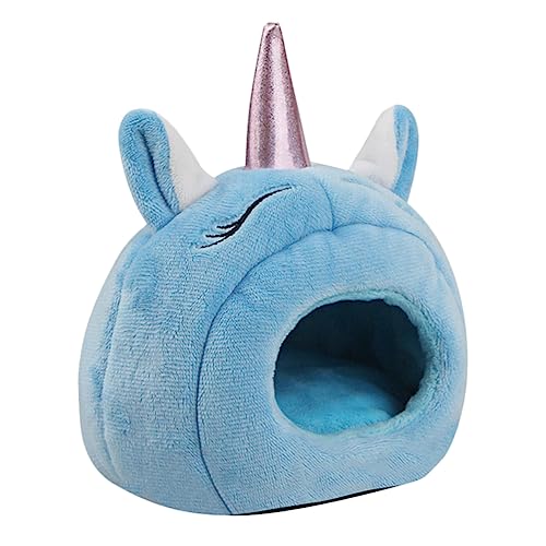 TOYANDONA Einhorn Plüschbett für Kleine Haustiere Warmes Hamster Nest Höhle für Hamster Ratten Igel Waschbares Plüschversteck für Kleintiere von TOYANDONA