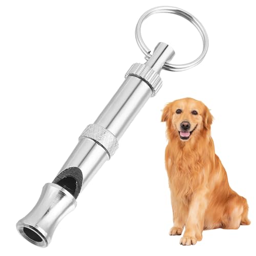 TOYANDONA Einstellbare Hundepfeife aus Langlebigem Nickel Messing Tragbarer Hundetrainer mit Hörbarem Signalton für Effektives Hundetraining Schlüsselring Silberfarben von TOYANDONA