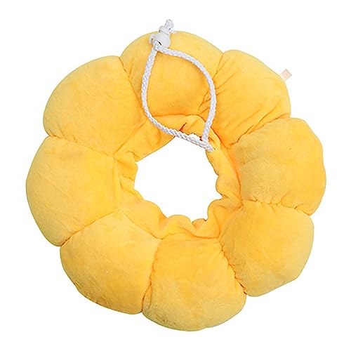TOYANDONA Elisabeth Kreis Krapfen Katze und Katzensicherheit nach Katze Wunde wundheilung tierärztin katzenhalsband Katzen-Erholungskegel Cat Neck Cone PP Baumwolle Yellow von TOYANDONA