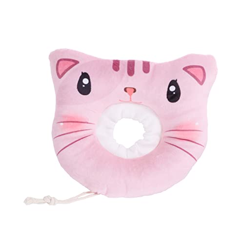 TOYANDONA Elizabeth-Kragen Katzenhalskegel Für Klein Katzenhalsbänder Katzenchirurgiekegel Nacken Verstellbares Katzenkegelhalsband Weich Kätzchen Katze Welpe Plüsch Rosa von TOYANDONA