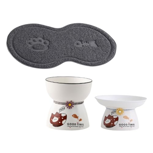 TOYANDONA Erhöhte Katzennäpfe aus Keramik Teiliges mit Rutschfestem Boden Stabiler Futternapf und Wassernapf Einfacher Katzennapf für Hals und Nackenschutz Modernes Design für Katzen TOYANDONA Erhöhte Katzennäpfe aus Keramik Teiliges mit Rutschfestem Boden Stabiler Futternapf und Wassernapf Einfacher Katzennapf für Hals und Nackenschutz Modernes Design für Katzen von TOYANDONA
