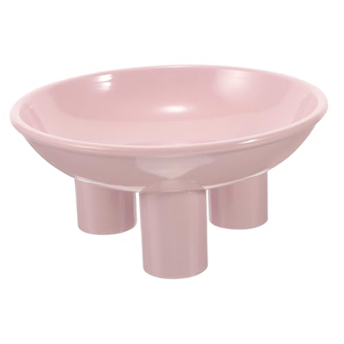TOYANDONA Erhöhter Katzennapf mit Geneigter Fütterung Bruchsicherer Kunststoff Glatte Oberfläche Pflegeleicht Ergonomisch für Nacken und Wirbelsäulenschutz Langlebiger Katzenfutternapf Rosa von TOYANDONA