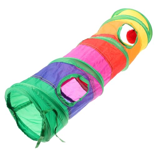 TOYANDONA Faltbarer Katzentunnel Interaktives Farbenfrohes Katzenspielzeug für Katzen und Kätzchen und Platzsparend mit Design für Bewegung von TOYANDONA