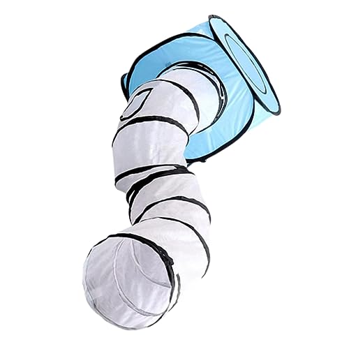 TOYANDONA Faltbarer Katzentunnel S Form mit Streifen Design Interaktives für Katzen Platzsparend und Installieren für Drinnen und Draußen Blau TOYANDONA Faltbarer Katzentunnel S Form mit Streifen Design Interaktives für Katzen Platzsparend und Installieren für Drinnen und Draußen Blau von TOYANDONA