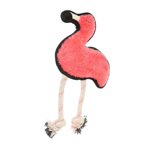 TOYANDONA Flamingo Plüschspielzeug für Interaktives Quietschendes Kauspielzeug für Kleine bis Mittelgroße Zahnpflege und Beschäftigungsspielzeug Langlebig und Sicher für Haustiere von TOYANDONA