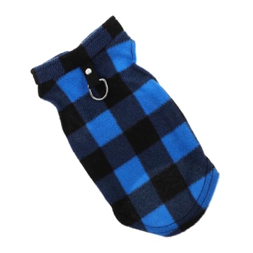 TOYANDONA Fleece Hundeweste Warm Gefüttert Winddicht Für Kleine und Mittelgroße Hunde Warme Winterjacke Haustierkleidung Pflegeleicht Und Bequem Blau Schwarz Kariert von TOYANDONA
