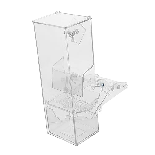 TOYANDONA Futterautomat Vogelhäuschen Vogel Automatische Zuführung Papageien Vogelfütterer Container Vogelfutterhaus Für Käfig Praktischer Vogelhäuschen Transparent Acryl von TOYANDONA