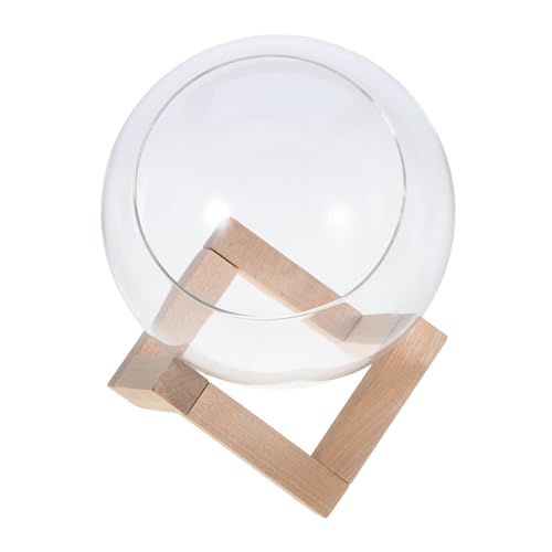 TOYANDONA Glas-pflanzenterrarium Mit Holzständer Für Sukkulenten-Desktop-pflanzenvermehrungsstationen, Luftpflanzen-vermehrungsvase Für Pflanzen, Retro-globusstation von TOYANDONA