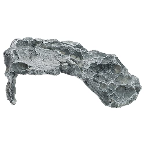 TOYANDONA Guitai Floating Island Klein Reptil Schildkröte Höhle Terrarium Versteck Bärtige Drachenfelsen Zum Appen Kletterzubehör Für Bartagamen Fischtankbehörde Harz Grau von TOYANDONA