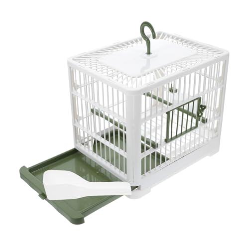 TOYANDONA Hängenden Vogelkäfig Finkenkäfig Vogelbadkäfig Vogelkäfigständer Vogelkäfigwagen Wellensittichkäfig dekorativer Vogelkäfig Reisekäfig für Sittiche Reiseträger für Vögel Abs Weiß von TOYANDONA