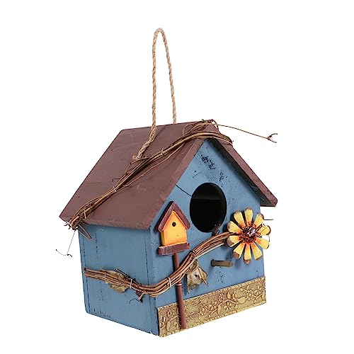 TOYANDONA Hängendes Vogelhaus aus Holz für Papageien Dekoratives für Garten mit Schutzdach und Einzigartigem Design für Gartenliebhaber von TOYANDONA