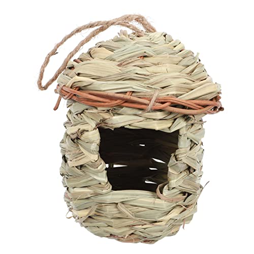 TOYANDONA Hängendes Vogelhaus aus Stroh Mittelgroßes Nistmaterial für Freien Natürliche Gartenverzierung für Vogelbeobachtungen und Nistplätze von TOYANDONA