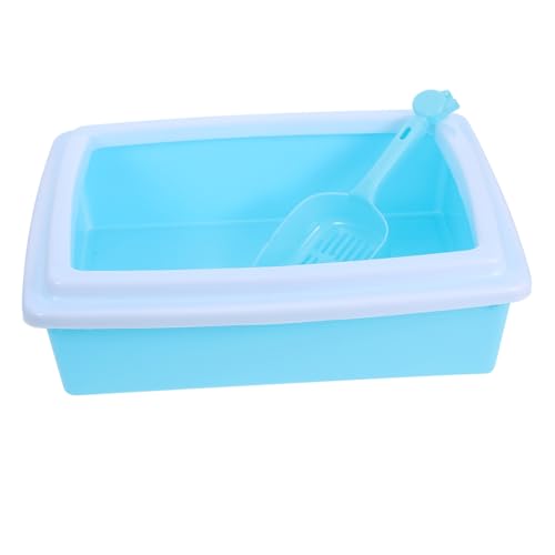 TOYANDONA Semi-geschlossene Katzenstreu Box Mit Spritzschutz Offene Katzentoilette Für Kätzchen Und Kleine Tiere Mit Schaufel Praktische Katzentoilette Für Einfaches Reinigen Und Zugang von TOYANDONA