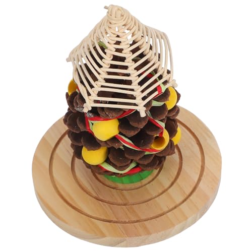 TOYANDONA Hamster Beißspielzeug Vögel Futterspielzeug Vogel Kauspielzeug aus Holz Zubehör für Sittichkäfige Wellensittich Leckereien Weihnachtsspielzeug für Sittiche Kiefernzapfen von TOYANDONA
