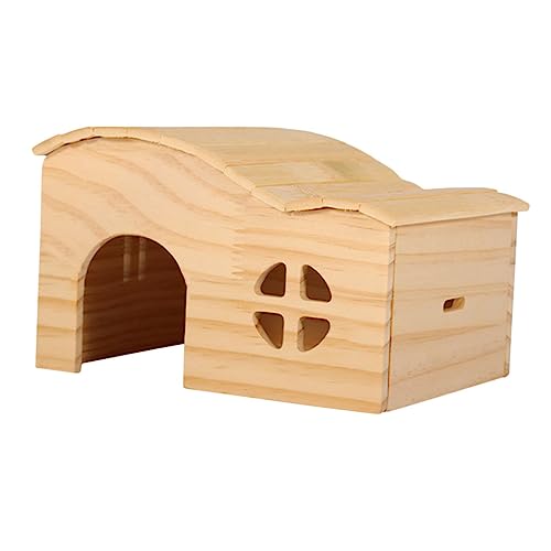 TOYANDONA Hamster Hiding Cabin aus Holz Sicheres Nistspielzeug für Hamster und Meerschweinchen Multifunktionales Versteck und Schlafhaus Tierfreundliches Kauspielzeug für Kleintiere DIY von TOYANDONA