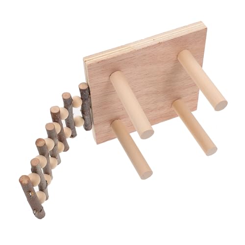 TOYANDONA Hamster Holz Kletterleiter Stehende Plattform Beine Kleintier für Zwerghamster Meerschweinchen Käfig Zubehör Etagen Nager Käfig von TOYANDONA