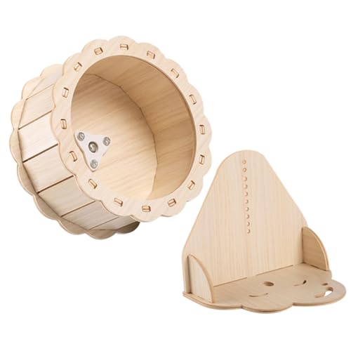 TOYANDONA Hamster Holz Laufrad Geräuschloses Übungsrad für Kleintiere Teilig Laufrad Wolkenstütze für Hamster Mäuse und Chinchillas TOYANDONA Hamster Holz Laufrad Geräuschloses Übungsrad für Kleintiere Teilig Laufrad Wolkenstütze für Hamster Mäuse und Chinchillas von TOYANDONA